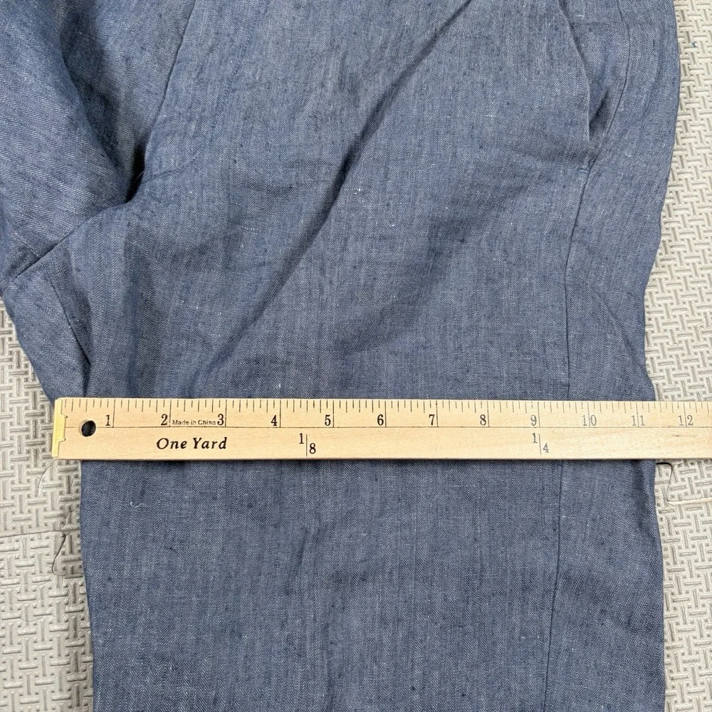 J.Crew Bowery Slim Fit Baird McNutt Irish Linen Pants Men 34x34(31) Blue Preppy